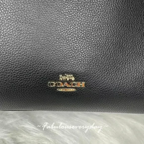 Coach Erin Shoulder Bag In Leather/Gold/Black CAQ86 NWT - Picture 7 of 11